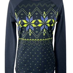 Fila Long Sleeve Base Layer Size M Medium Fair Isle Black